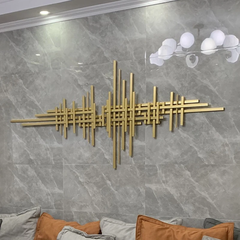 

Modern Hotel Simple and Light Luxury Bedroom Bedside Living Room Sofa Background Wall Wall Iron Pendant Wall Decoration 220x92cm