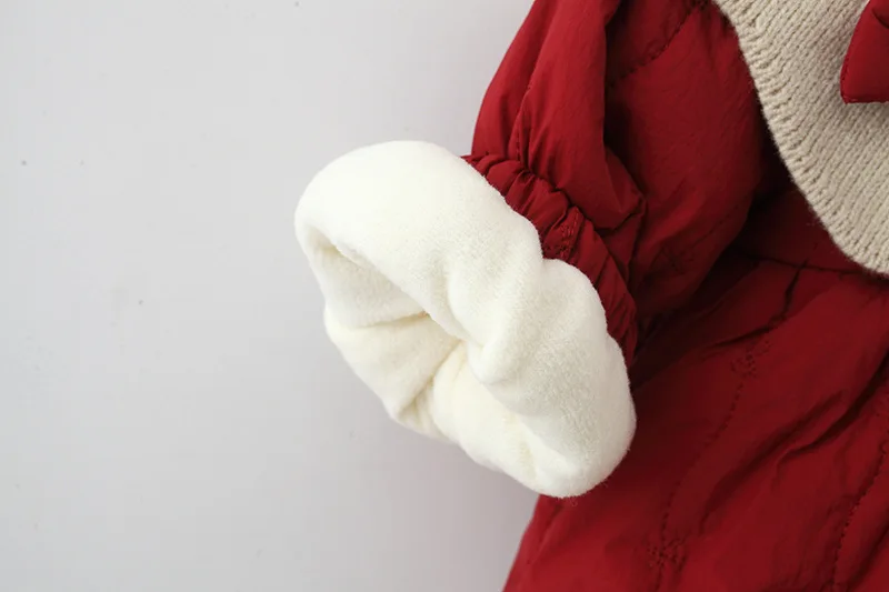 Girls Red Parkas Winter Coat Fur Jacket