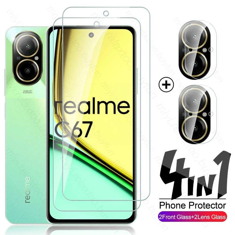 Realmi C67 4G Glass 4In1 Camera Lens Protective Glass For Realme C67 C 67 67C 4G RMX3890 6.72