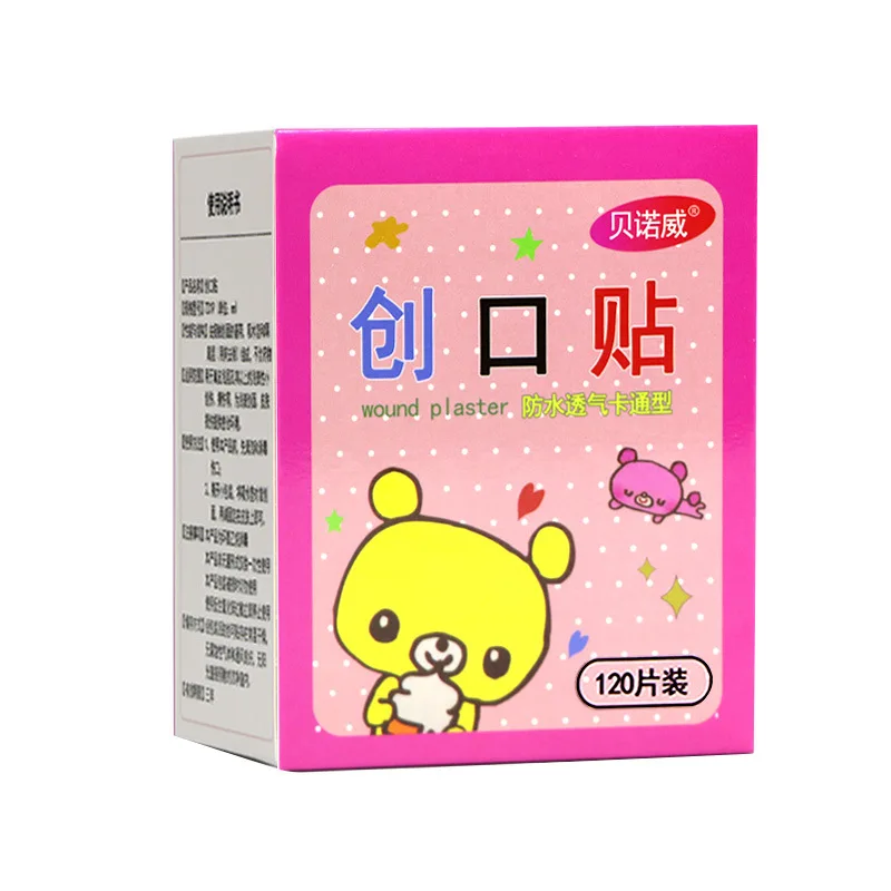 Wound Plaster Patches 120Pcs/lot Cartoon Animal Pattern Children's Catch Hemostatic Patch First-Aid Children Strip Emergency Kit