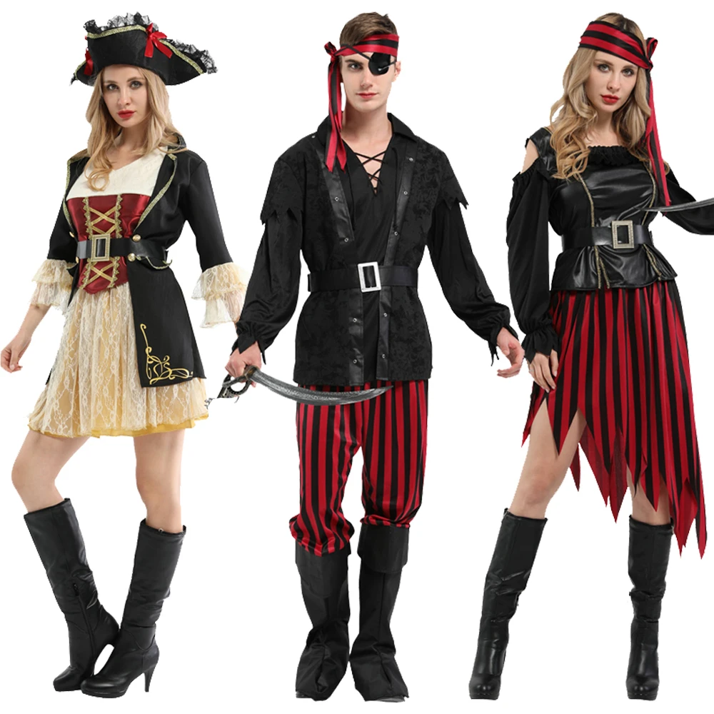 Disfraces de Halloween de Cosplay, vestido de pirata, Capitán caribe, Jack,  Medieval, fantasía, carnaval, fiesta de Navidad, sin arma| | - AliExpress