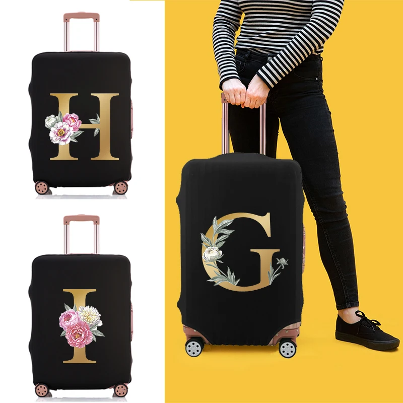 

18-32 Inch Trolley Dust Bag Thick Protective Trunk Elastic Cove Travel Luggage Cover Alphabet Flower Print Suitcase Accessories