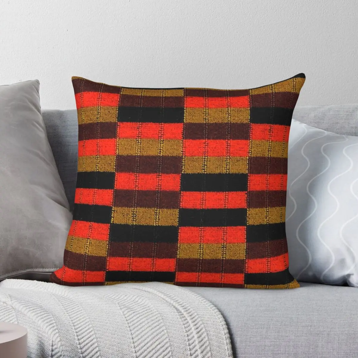 D78 Moquette D Stock London Train Square Federa Poliestere Lino Velluto Creativo Zip Decor Federa Cuscino Per Auto