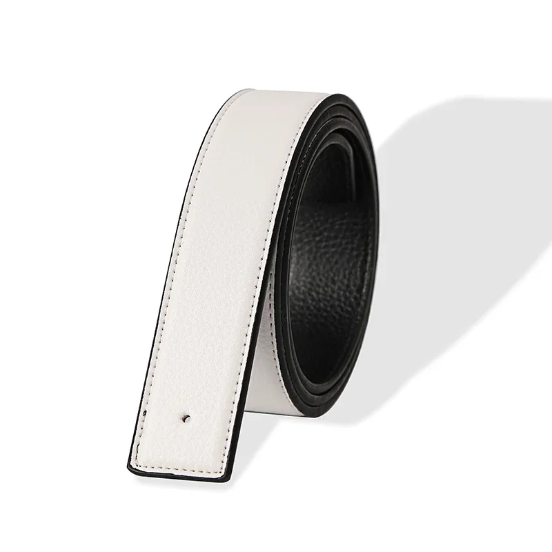 Men High Quality Pin Smooth Buckle Male Straps Without Buckle Luxury Brand Belts No Buckle PU Leather Waistband No Buckle 3.8cm