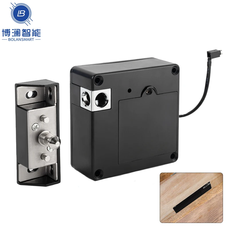 

New Smart Drawer Electronic RFID Door Lock Hidden DIY Wooden Cabinet Door Locks With Extra Power Cable 13.56MHz RFID Tag IC Card