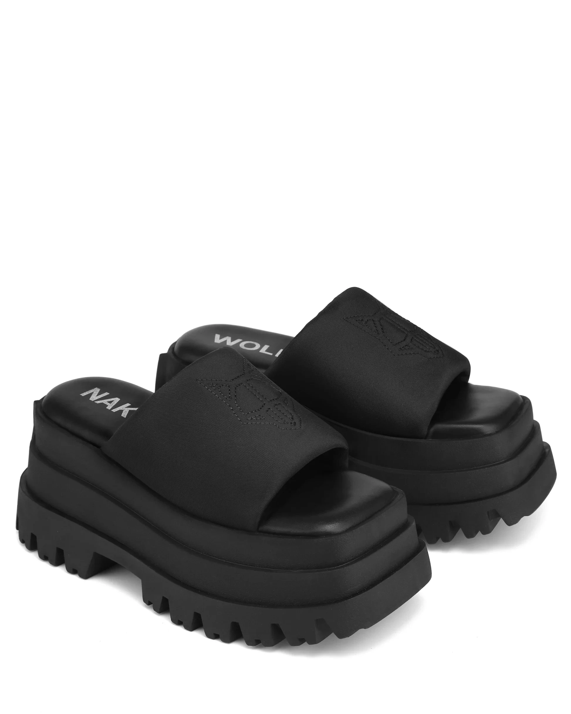 

Women's Naked Delicious Wolfe Black Platform Slide Sandal