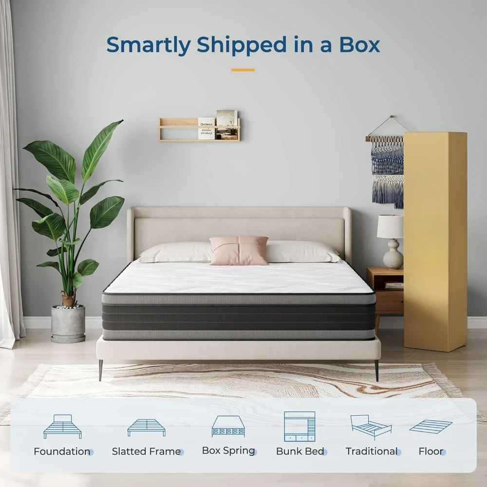 12-inch mixed large box mattress, memory sponge and independent bagged spring, medium hardness mattress 6