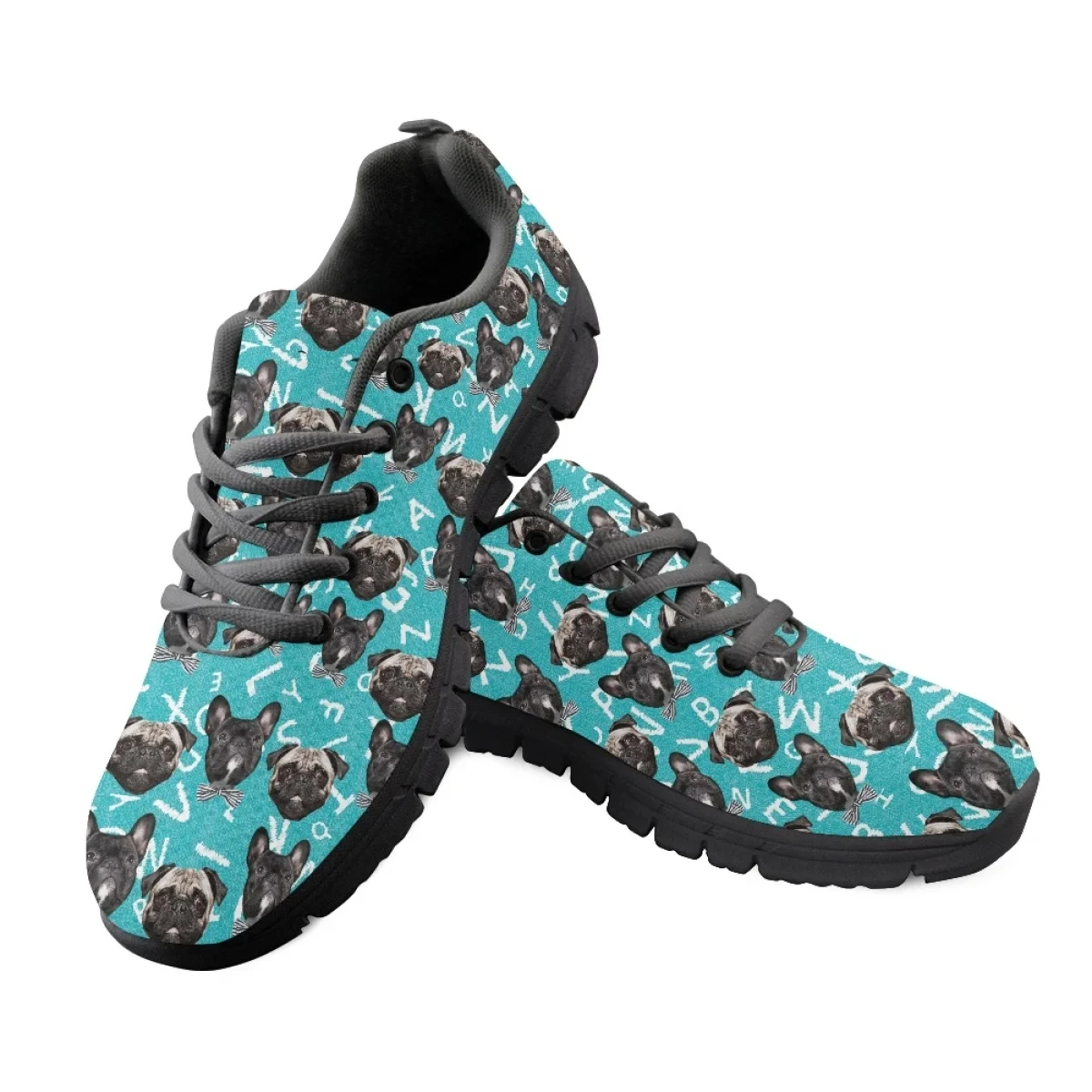 Kawaii Bullfighting Dog 3D Pattern Woman Sports Shoes Outdoor Ventilation Comfortable Walking Flats Mesh Non-slip Footwear New