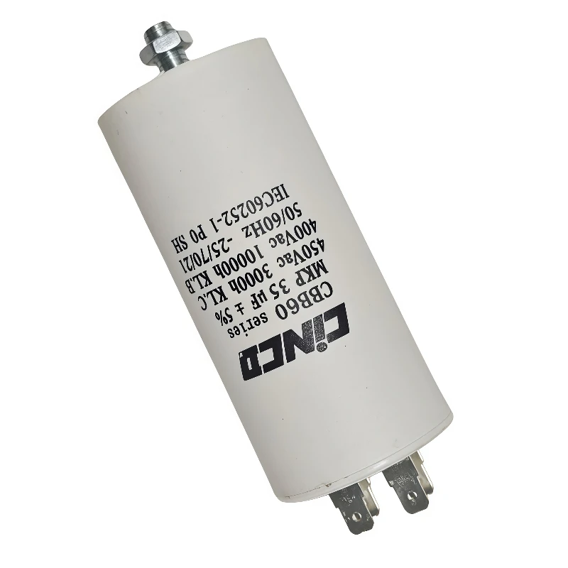 1pc CBB60 시동 커패시터12uF35uF 모터 커패시터 50/60Hz 450VAC 전기 모터/세탁기용 M8 나사 포함