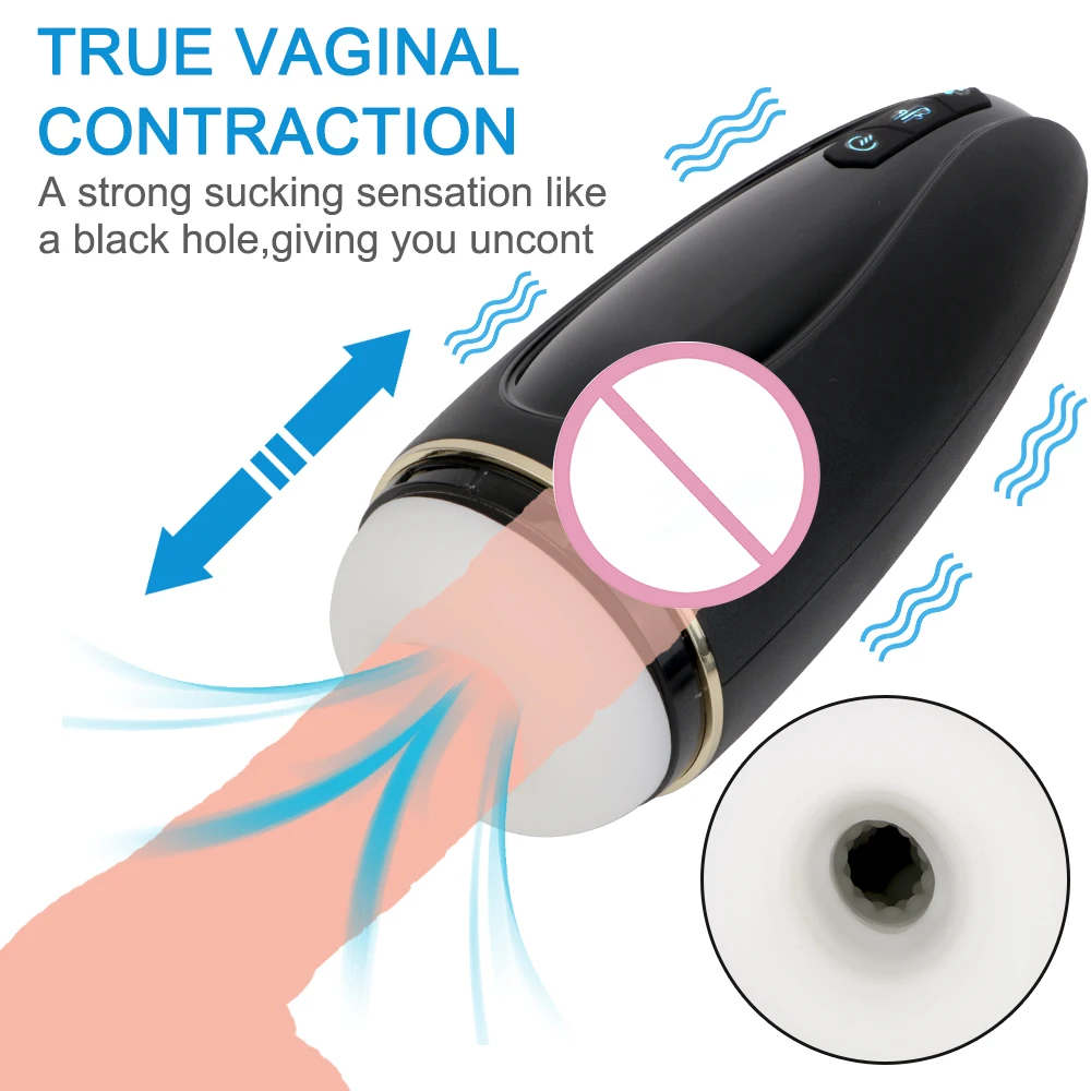 Sexspielzeug Elektrische männliche Masturbationstasse Pumpe Exerciser 3D echte Pussy Vibratoren für Männer 18 Eichel S_voghion.com