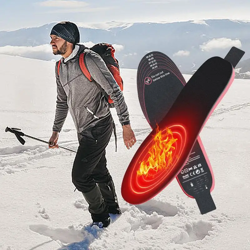 

Rechargeable USB Electric Winter Heated Insoles Remote Control Foot Feet Warmer Sock Pad Mat High Density Carbon Fiber Insoles