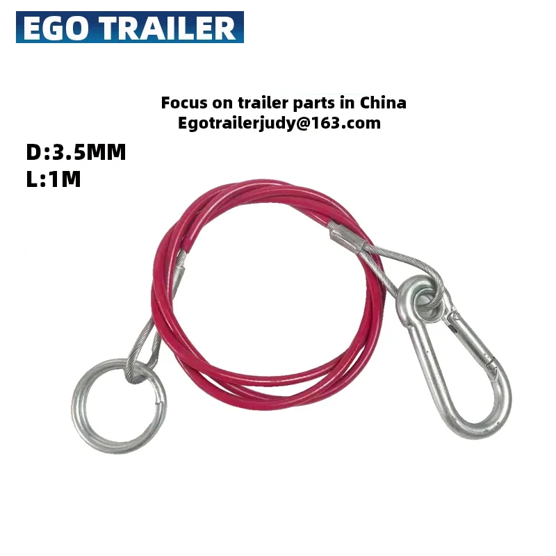 EGO 트레일러 링 트레일러, 캐러밴 브레이크, 분리형 안전 케이블, 브레이크 히치, 1 m