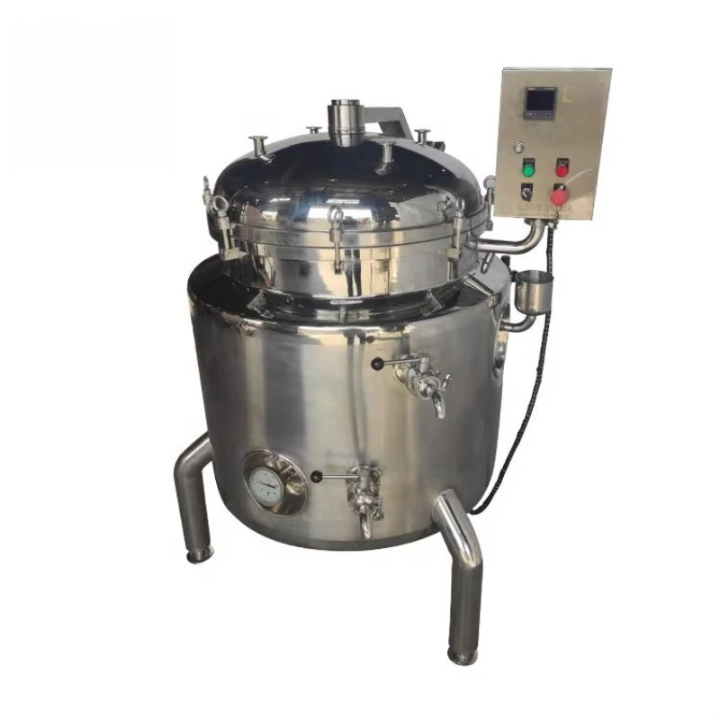 Marmite à vapeur personnalisée en acier inoxydable, bouilloire de cuisson SS316L, autocuiseur industriel de 500 litres avec dispositif pneumatique 1