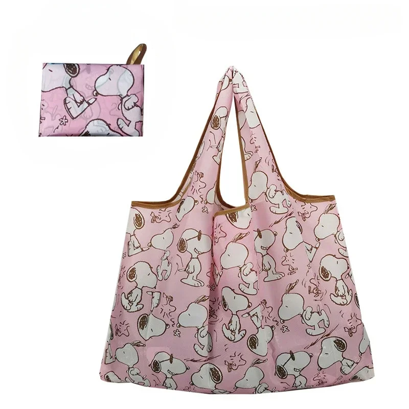 Snoopy Thick Large Tote ECO Reusable Portable Cartoon Shoulder Women's Handbags Waterproof Folding Pouch Shopping Bag Foldable 5