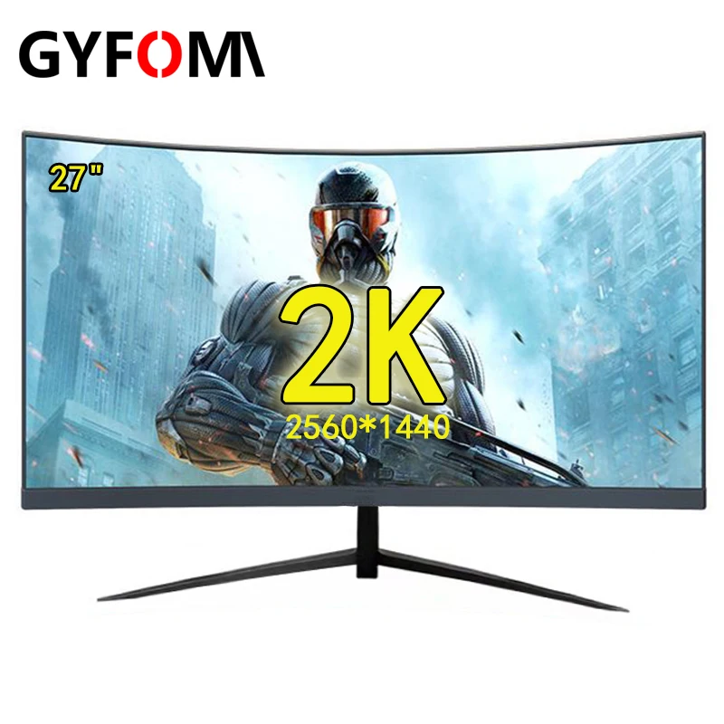 

27 inch 75hz Curved Monitors Gamer LCD Monitor PC HD Gaming monitor for Desktop HDMI compatible Monitor 2k displays for Computer