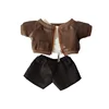 20cm cotton baby clothes handsome and cool without attributes doll small leather shirt pants doll set 3