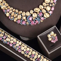 2022 Hot Sale New Bride Jewelry Set New Fashion Dubai Complete Jewelry Set Suitable for Women's Wedding Party Accessories Design 4