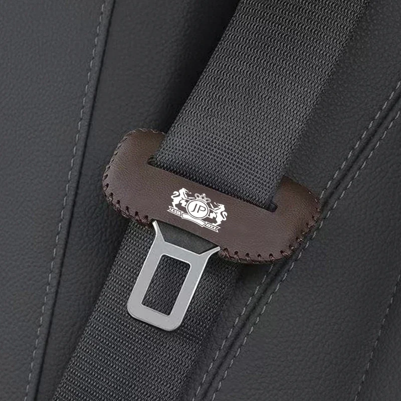 2pcs PU Leather Car Seat Belt Buckle Clip Cover Protector Anti-Scratch Case For VIP JP JUNCTION PRODUCE
