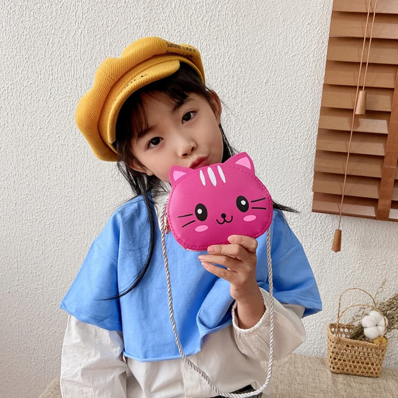 Mini Children Bag Anime Figures Purple Pink Cute Silicone Bags Coin Purse Shoulder Bag Cartoon Kawaii Fashion Toys For Kids Gift