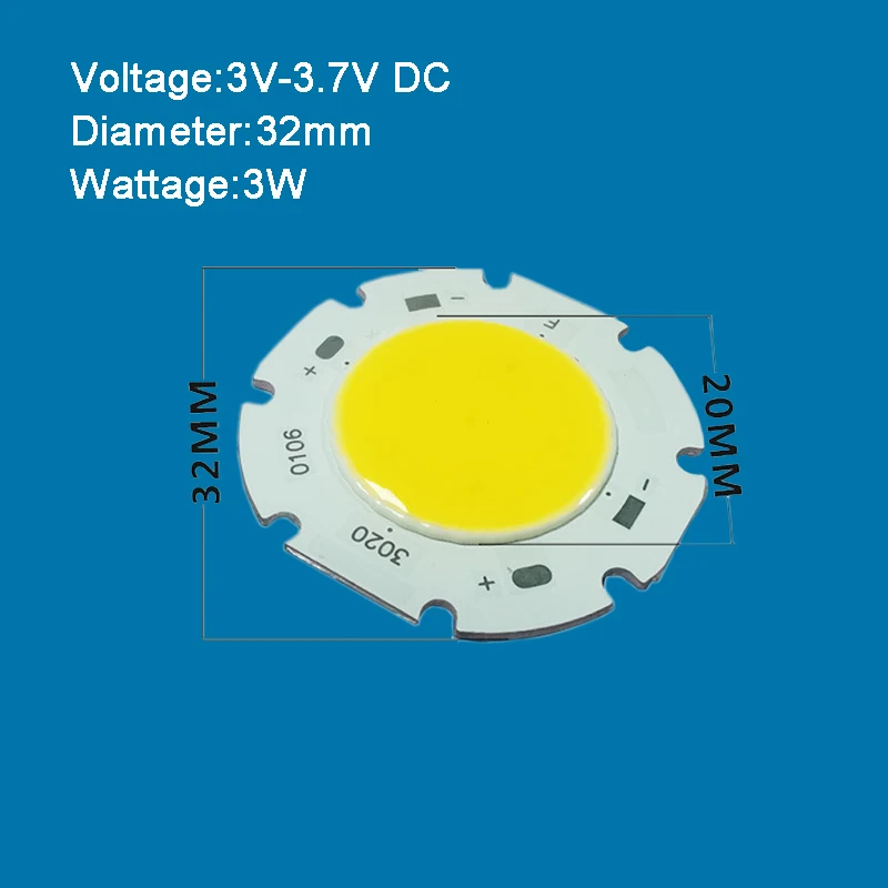 Input 3V 6V 3W-10W Warm White 4000K LED COB Light + Star Substrate Led Lamp