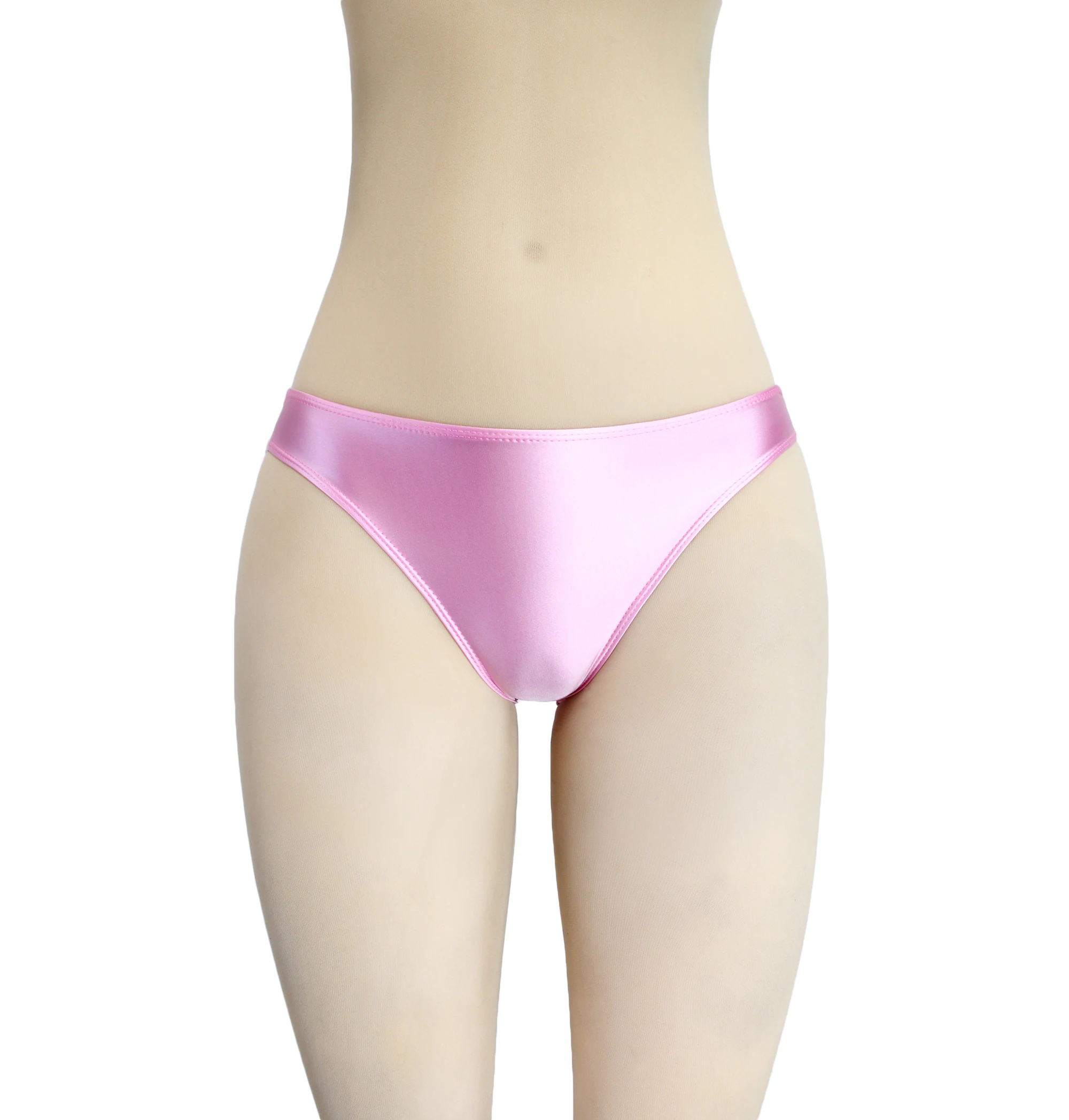 glossiness Series thongs Bikini smooth underpants Silky Solid Bikini low-waisted Tights Underpants Oily swimming trunks