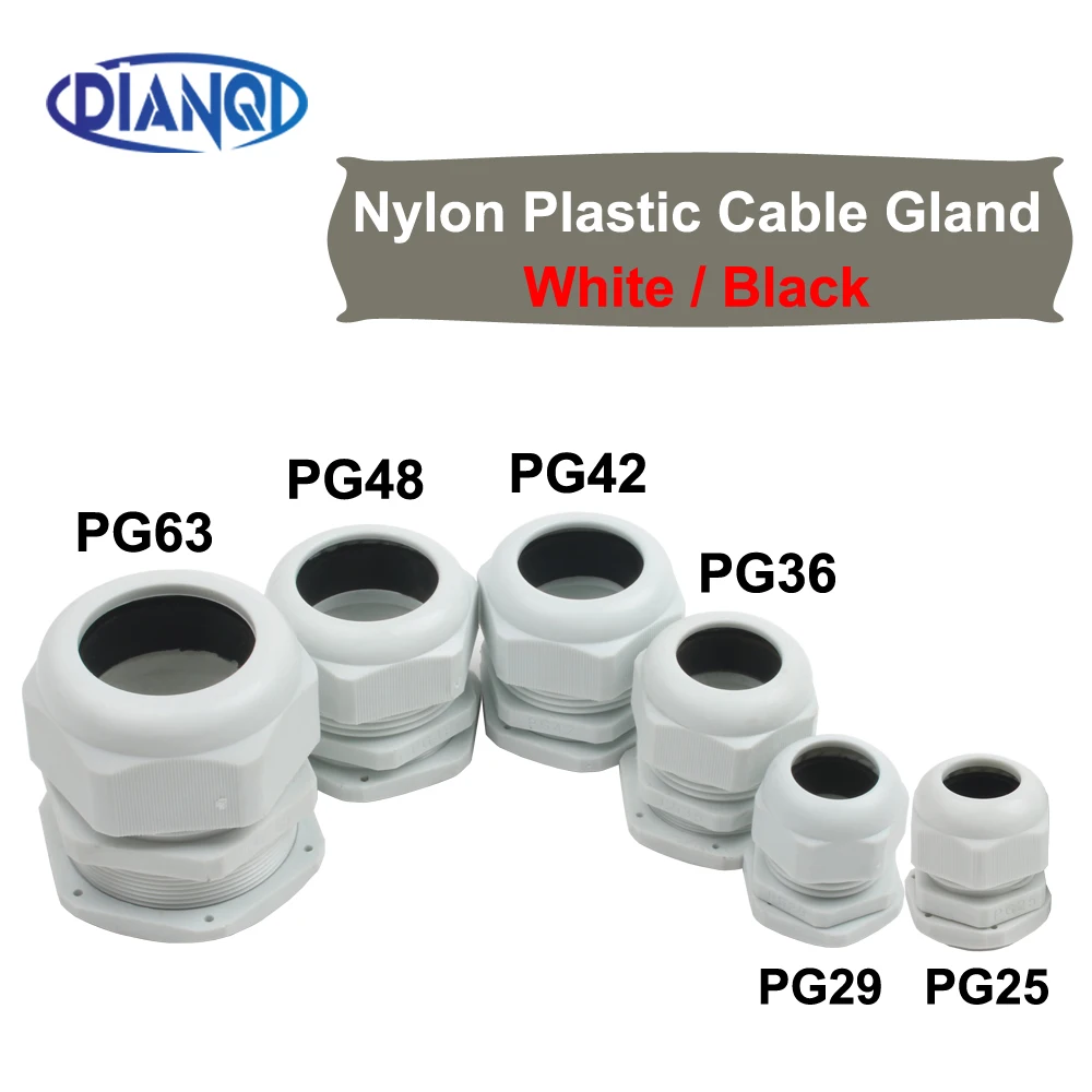 Cable Gland Plastic Connector IP68 PG25 PG29 PG36 PG42 PG48 PG63 M25 For 16-21mm