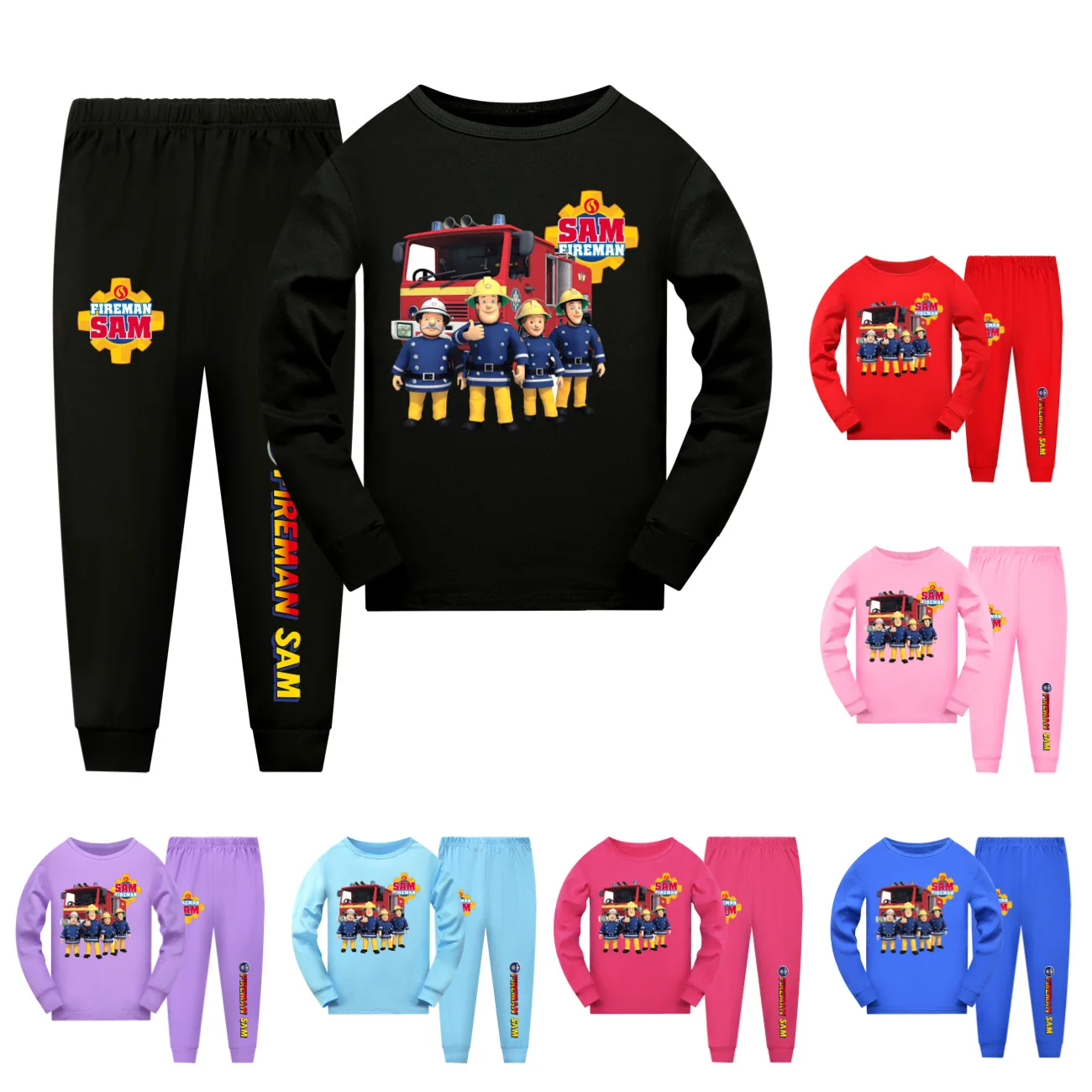 Pompiere Sam Vestiti Bambini Fire Fighter Pigiama Toddler Boys Autunno Primavera Sleepwear Neonate Manica Lunga Top + Pantaloni 2 Pezzi Set