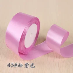 Luxurious Silk Satin Ribbon Roll for Gift Wrapping and Decorative Crafts - Multiple Widths Available (Pink Purple)
