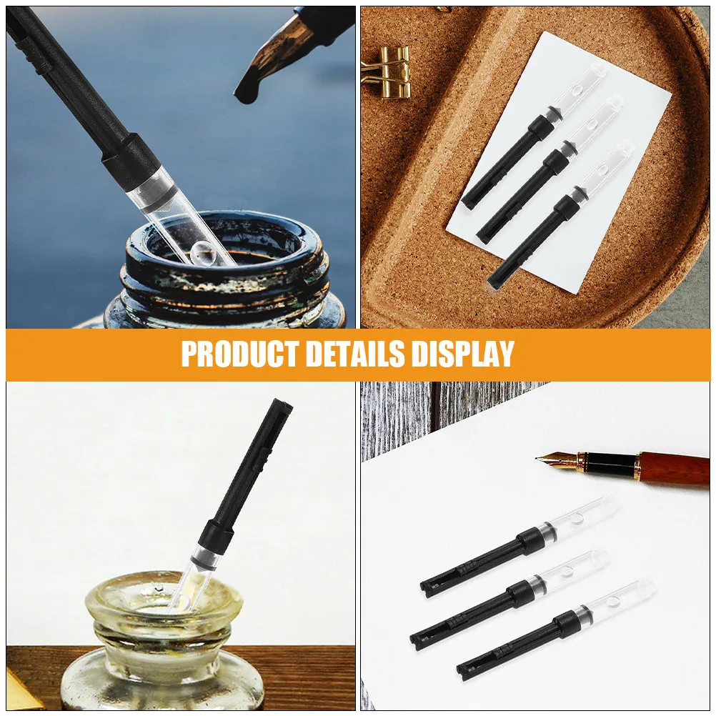 12Pcs 만년필 잉크 충전 도구 범용 3.4mm 피스톤 푸시풀 잉크 흡수기 교체 소형 휴대용 도구