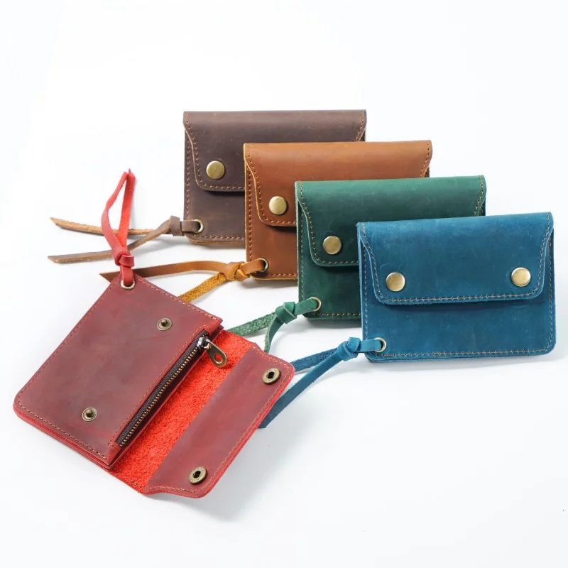 GENODERN Vintage Handmade Genuine Leather Card Holder Wallet