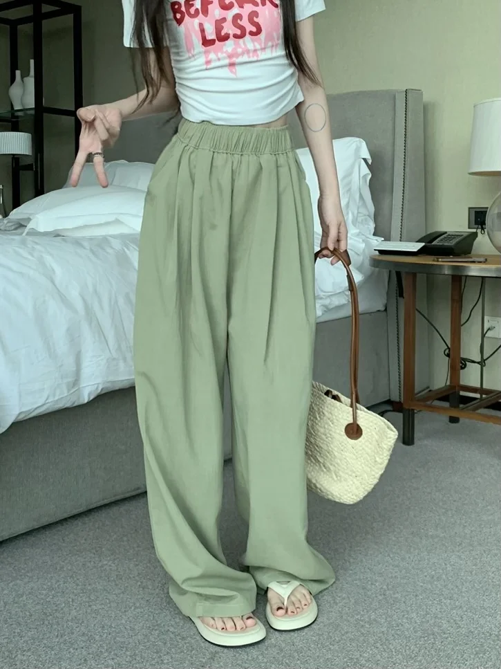 High Waist Straight Casual Pants For Women 2023 Summer Loose Yamamoto Wide Leg Pants Show Slim