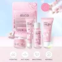Sakura – ensembles et Kits de soins de la peau, avec nettoyant, sérum, crème pour les yeux, crème essence, produits de beauté pour femmes, coffrets cadeaux, Kit de voyage en Routine 1