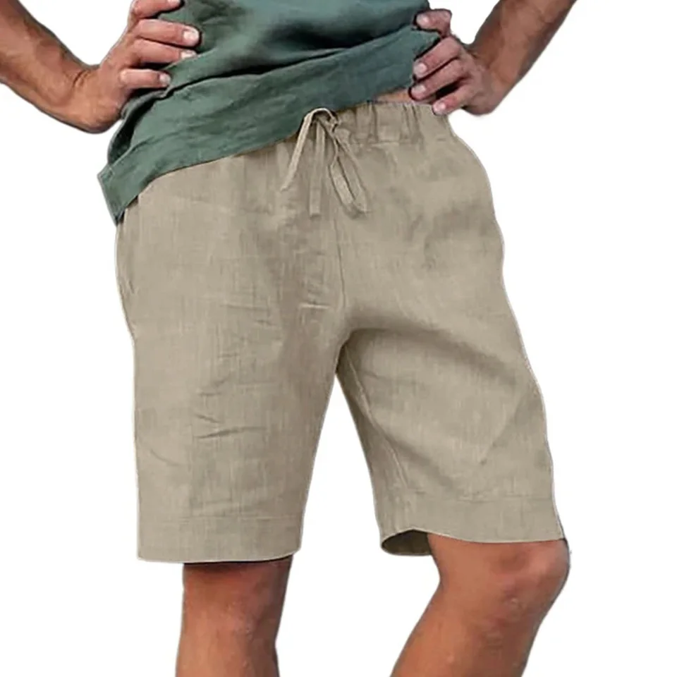 Pantalones Cortos De Carga De Sarga De Algodón De Verano Para Hombres Ligeros Multi Bolsillos Ocasionales Al Aire Libre Pantalones Cortos De Ajuste Suelto Con Cremallera (Khaki, 38