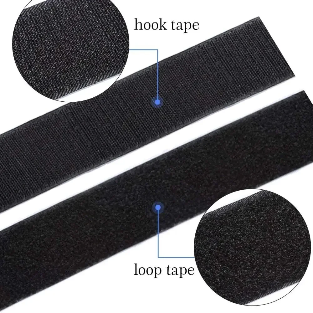 1Meter Black White Strong Self-adhesive Fastener Tape Hook and Loop White Nylon Sticker With Strong Glue 16/20/25/30/38/50MM