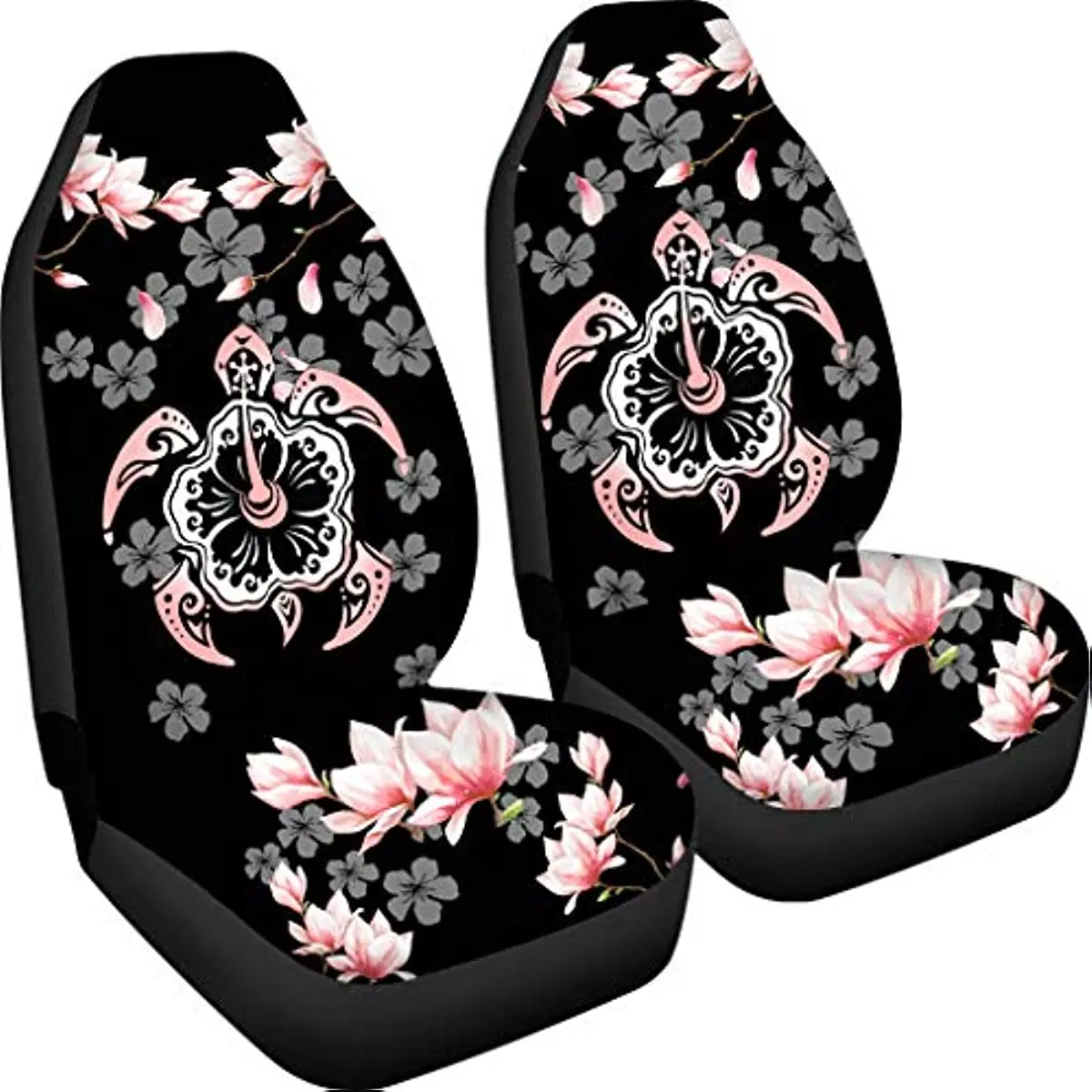 

Belidome Turtle Car Seat Cover for Women Men, Tropical Hibiscus Hawaiian Boho Style, Front Auto Interior Protector Universal Fit