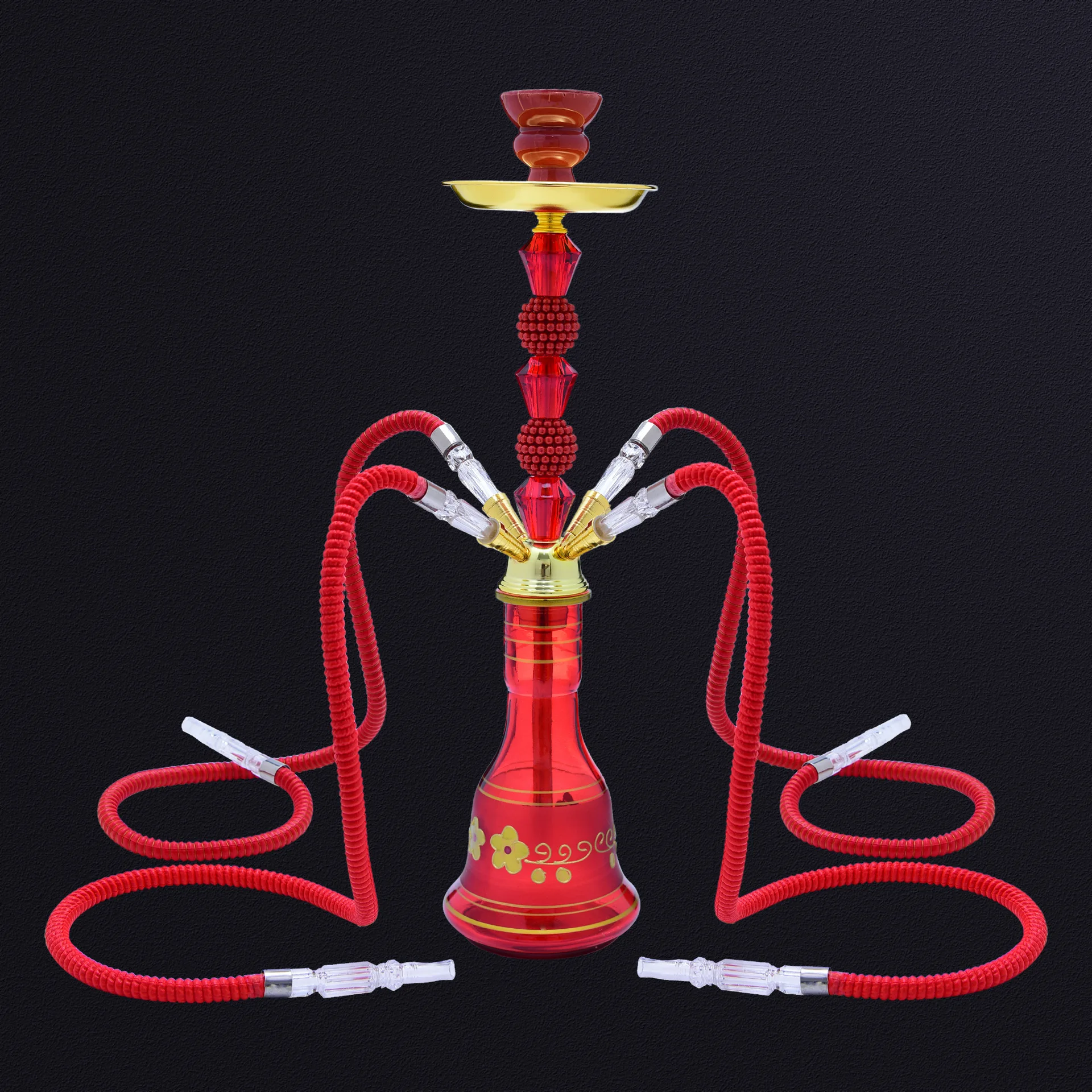 

Arabic Glass Shisha Vas 4 Hose Hookah Set For KTV BAR