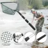 Fishing Landing Net Telescope Foldable Collapsible Extensible Fishing Net for Bird Fish Catch Release with Glove and Storage Bag 3