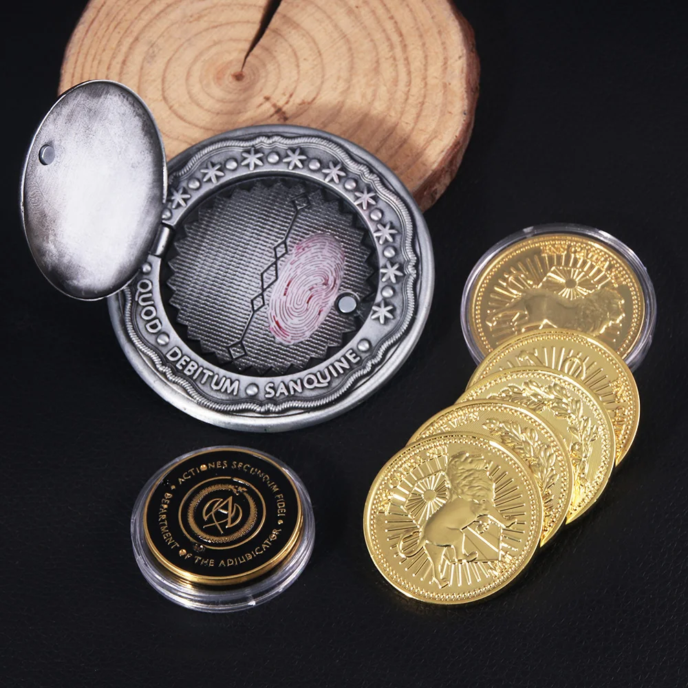 John Wick Coin Skull Keychain Blood Oath Marker Can Open Magnets Magnetically Attract Coin Props Simulation Accessories