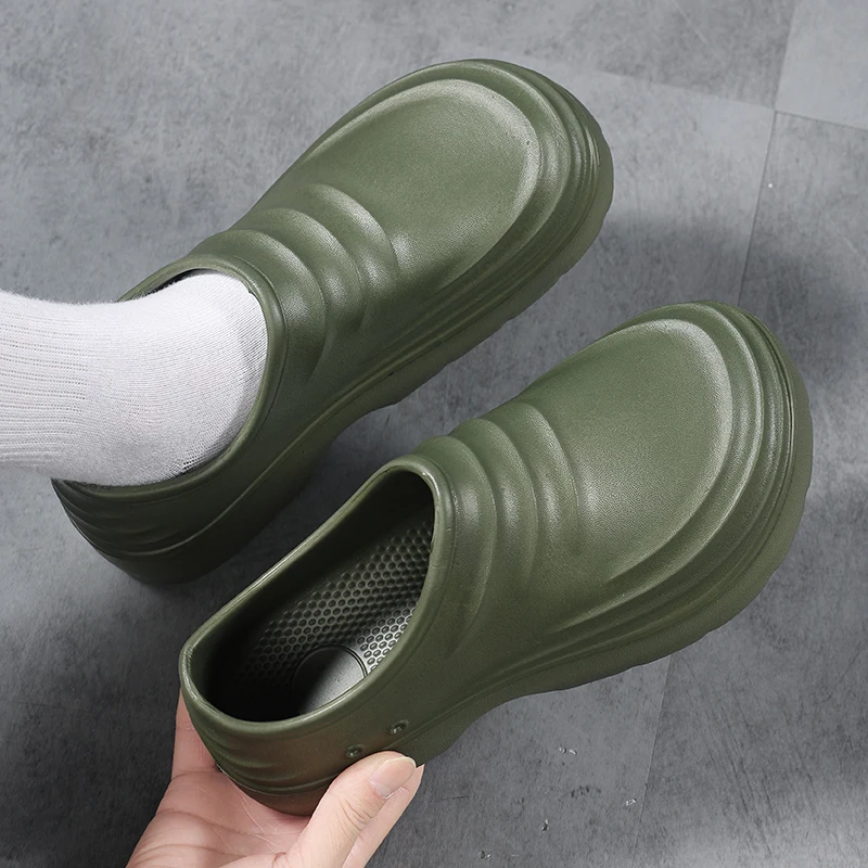 Casual shoes Summer Chef Shoes Anti Slip and Oil Proof Work Shoes Lazy Slippers Casual Trendy Slipper One Step Fashion Garden For Beach