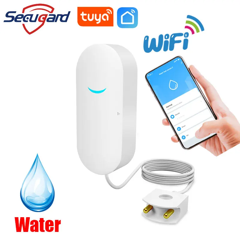 Sensor de nivel de agua con WiFi, alarma de fuga Tuya, Detector de fugas de inundación Sensor de nivel de agua con WiFi, alarma de fuga Tuya, Detector de fugas de inundación