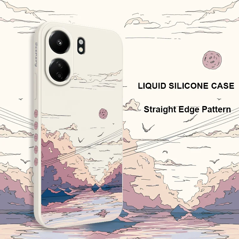 Anime Scenery Silicone Soft Phone Case