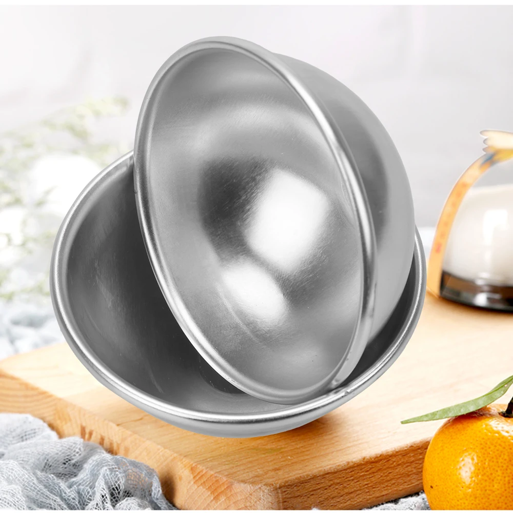 Aluminum Alloy Semicircle Sphere Shape 6 pcs Ice Cream Cake Mould DIY Tool