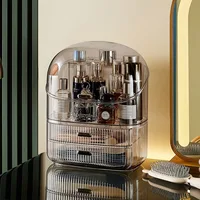Transparent Desk Makeup Organizer Box, Large Capacity Cosmetic Jewelry Storage Drawer Bathroom Dressing Table Sundries Container 1