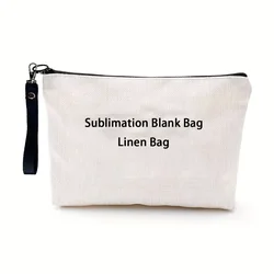 Sublimation Blank Women's Make Up Bag Pouch Polyester with Wristband Sunglasses Sunscreen Storage Bags For Heat Transfer Print