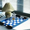 Abstract Distorted Checkered Pattern Storage Trays Decorative Dresser Table Skincare Cosmetic Containers Jewelry Organizer Shelf 1