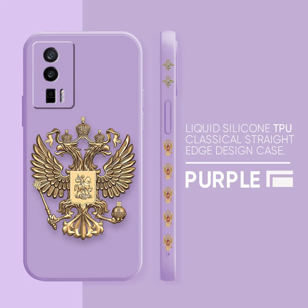 thumbnail image 1 of Funda para Redmi K60E K50 K40S K40 K30 K20 10C 9 8A 8 10 Pro 4G 5G Funda de silicona líquida Simple emblema de la Federación Rusa, 1 of 5