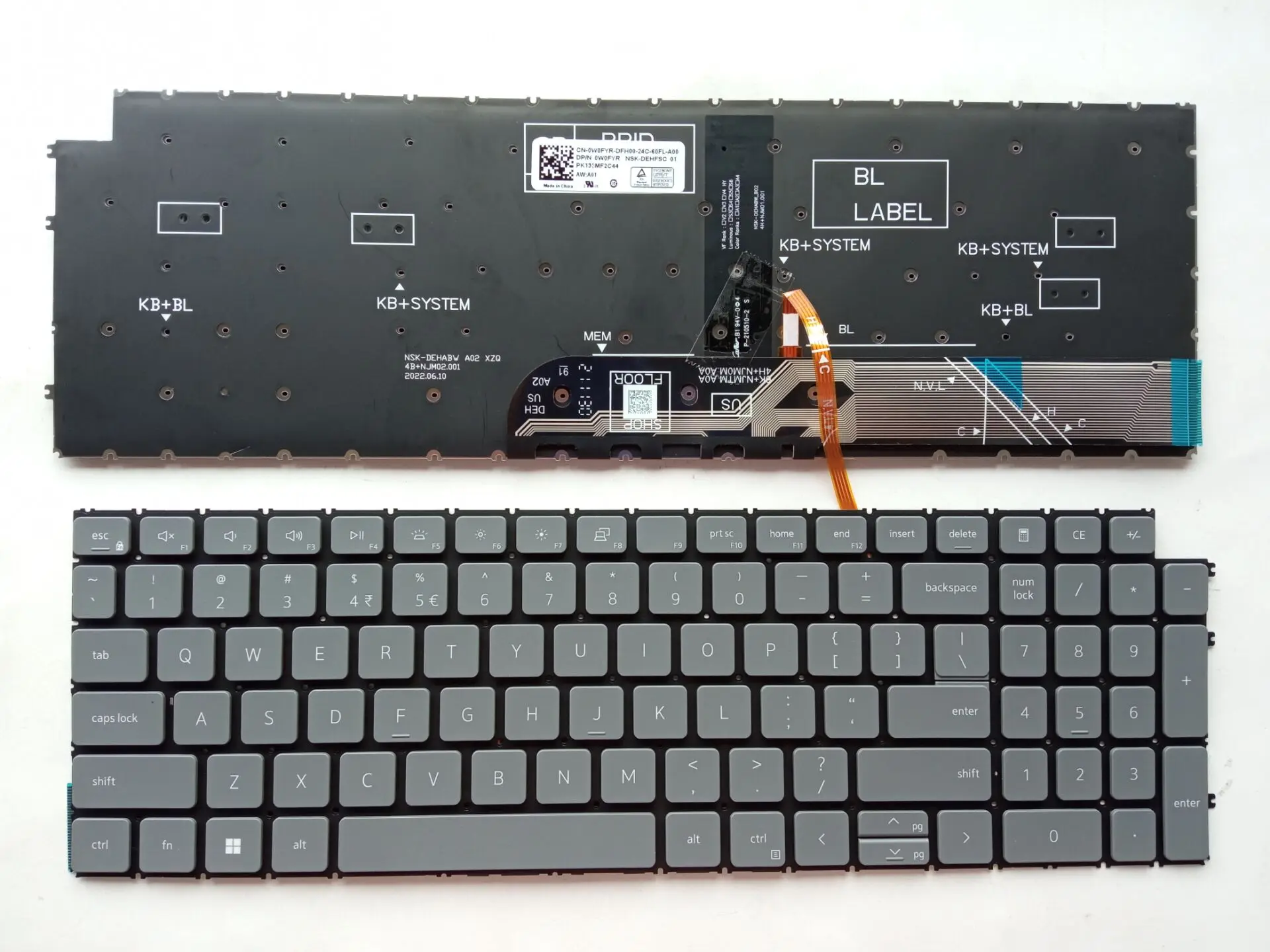 Tastiera Grigia Retroilluminata Usa Per Dell Latitude 3520 Per Vostro 3510 3520 5510 5515 7510 7620