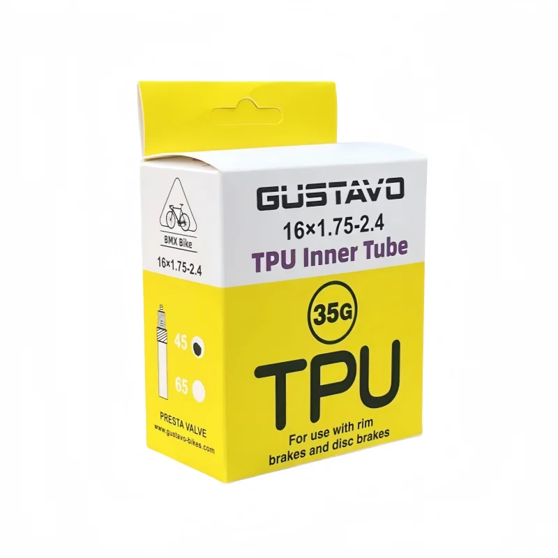 GUSTAVO Bicycle TPU Inner Tube 16" 305 349 16x1-3/8 1.1 1.25 1.35 1.5 1.75 1.95 2.125 2.4 Tyre Camera FV 45/65mm BMX Bike Tire