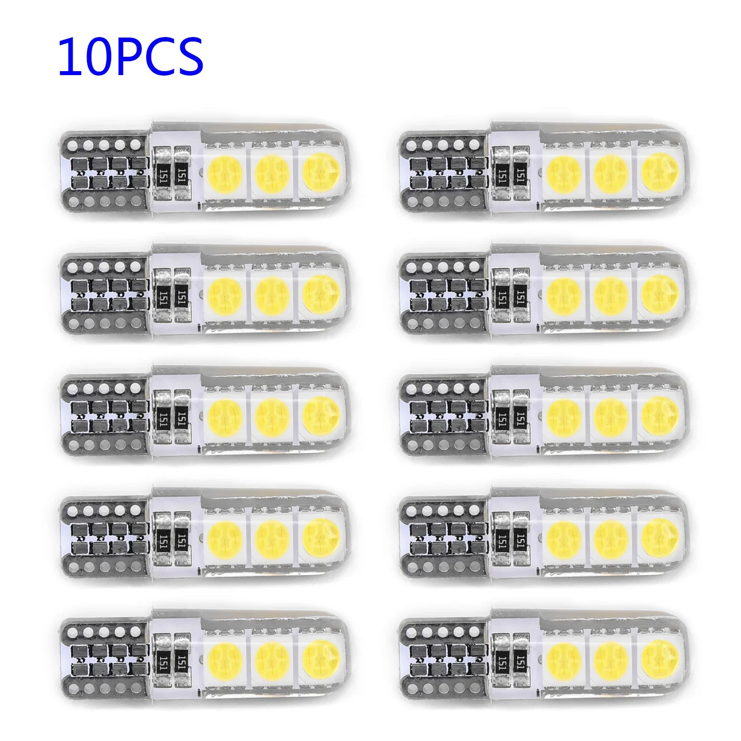 License Light Cover 10pcs Silicone Shell Canbus LED 12V DC 194 W5W Car-5050-6SMD Energy Saving