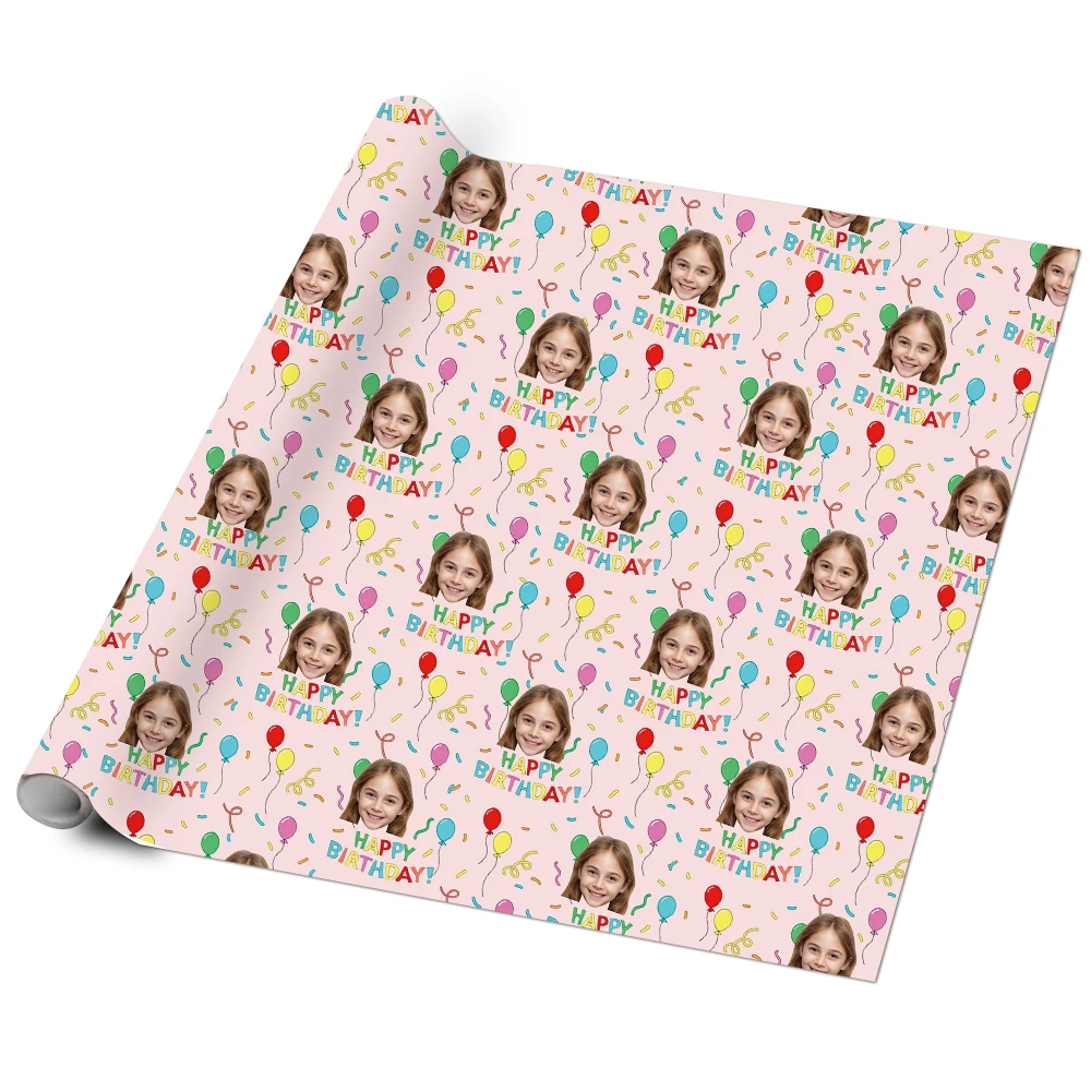 2/7 Stück personalisiertes Foto-Geschenkpapier mit Aufschrift „Happy Birthday“, geeignet für Geburtstagsfeiern, Geschenkverpackungszubehör – Detail 7